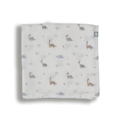 Детский плед Funnababy Dinosaurus, хлопок, белый/зеленый, 120x120 см Детский плед Funnababy Dinosaurus, хлопок, белый/зеленый, 120x120 см