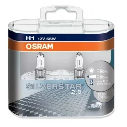 Галогенные лампы Osram SILVERSTAR O-64150SV2(EURO) H1 55W P14.5s+60%, 2 шт