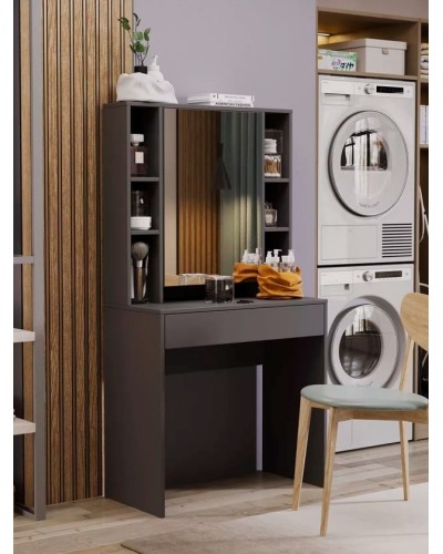 Makiyaj masası Art Mebel 49, antrasit, laminat, 150x80x40 sm, antrasit