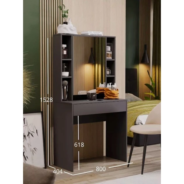 Туалетный столик Art Mebel 49, ламинат, 150x80x40 см, антрацит