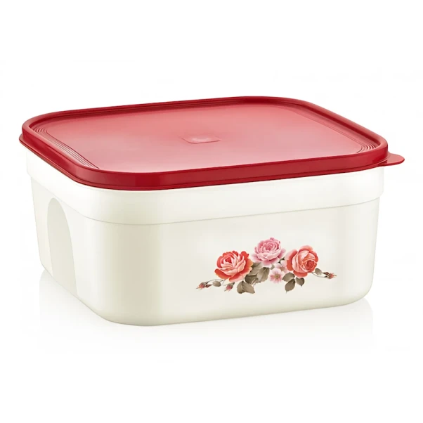 Qida saxlama konteyneri NH-111, 6 l, plastik, ağ/qırmızı