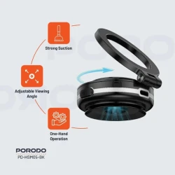 Подставка Porodo HS05 Vacuseal MagSafe Magnetic Mount Black Подставка Porodo HS05 Vacuseal MagSafe Magnetic Mount Black