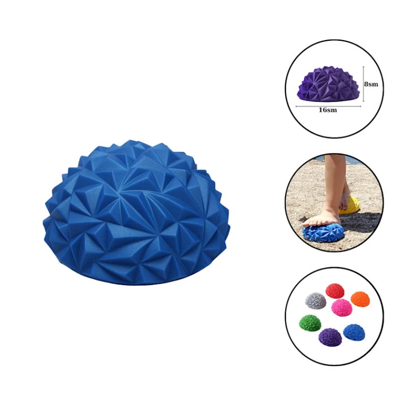 Полукруглый массажный мяч для ног Gymnic 1022 ПВХ, голубой, 16 см Полукруглый массажный мяч для ног Gymnic 1022 ПВХ, голубой, 16 см