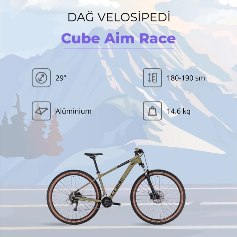Горный велосипед Cube Aim Race, размер L, Black/Azure