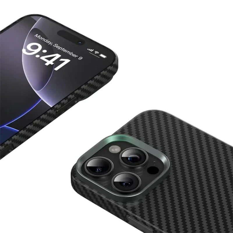 Чехол Green Lion Magsafe Kevlar для Apple iPhone 16 Pro Max Black Чехол Green Lion Magsafe Kevlar для Apple iPhone 16 Pro Max Black