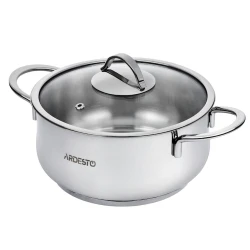 Кастрюля Ardesto Black Mars AR0730S, 3 л, серебристая, с крышкой