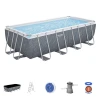 Бассейн Bestway 56996, каркасный, прямоугольный, 488x244x122 см, 11532 л, серый