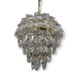 Asma çılçıraq, 3 lampa, qızılı, uzunsov