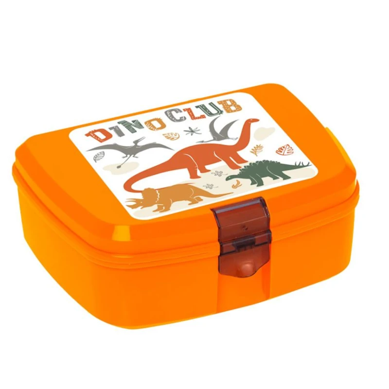 Ланч-бокс Herevin Dinoclub 161279-066, пластик, оранжевый