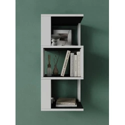 Полка настенная Art Mebel 14, ламинат, 68х30х20 см, белая/черная Полка настенная Art Mebel 14, ламинат, 68х30х20 см, белая/черная