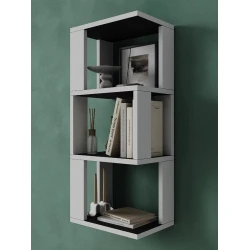 Полка настенная Art Mebel 14, ламинат, 68х30х20 см, белая/черная Полка настенная Art Mebel 14, ламинат, 68х30х20 см, белая/черная