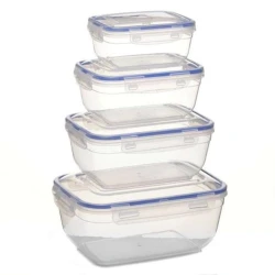 Набор контейнеров Stars Plastik пластик, прозрачный, 4 шт, 800 мл/1400 мл/2300 мл/4000 мл