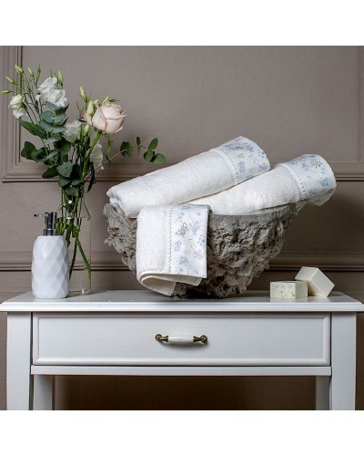 Dəsmal dəsti və aromatlaşdırıcı Tivolyo Home Iris, pambıq, ağ, 3 əd, 30x50/50x100/75x150 sm, 400 ml