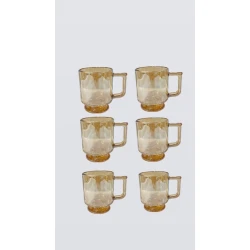 Набор чашек 6921-36, стекло, золотистый, 350 мл, 6 шт