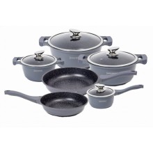 Qab-qacaq dəsti Royalty Line RL BS1010M Gray, alüminium/keramika, 10 parça