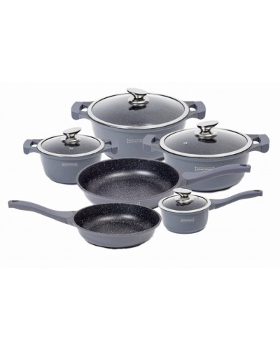 Qab-qacaq dəsti Royalty Line RL BS1010M Gray, alüminium/keramika, 10 parça