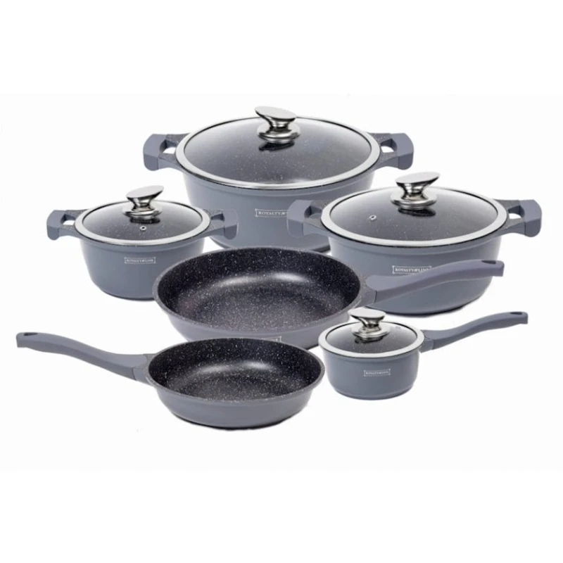 Набор посуды Royalty Line RL BS1010M Gray, алюминий/керамика, 10 предметов Набор посуды Royalty Line RL BS1010M Gray, алюминий/керамика, 10 предметов
