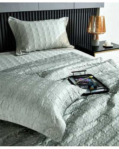 Dəst MiraNova SF-775, satin, ikinəfərlik, yaşıl, örtük 250х250 sm, yastıq üzü 60х80 sm/2 əd