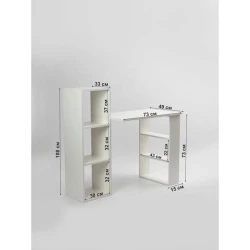 Yazı masası 3563_M2JazWh Ağ, LDSP, 108x49x105 sm