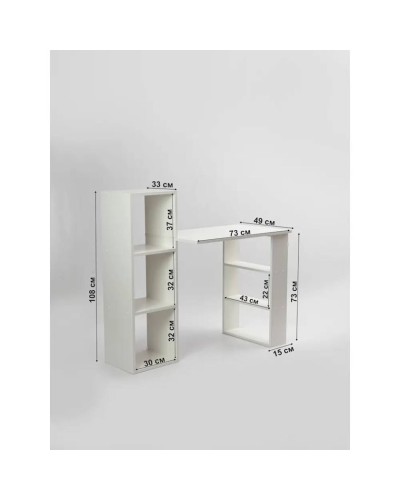 Yazı masası 3563_M2JazWh Ağ, LDSP, 108x49x105 sm