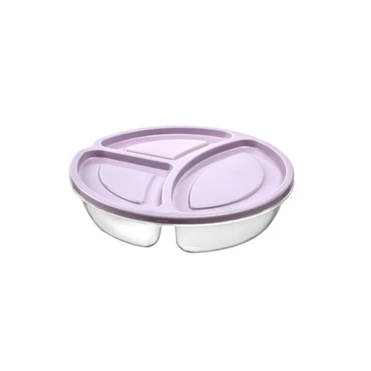 Saxlama üçün konteyner Hobby life dairə, 3 bölməli, 600 ml, 17x4.5 sm, plastik, qapaqla, çeşiddə Saxlama üçün konteyner Hobby life dairə, 3 bölməli, 600 ml, 17x4.5 sm, plastik, qapaqla, çeşiddə