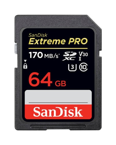 Yaddaş kartı Sandisk 64GB SDXC class 10 UHS-I U3 Extreme Pro