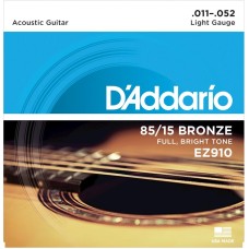 Akustik gitara üçün simlər D’Addario EZ910 Bronze 011-052