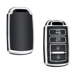 Чехол для автомобильных ключей AVTO085292 для Hyundai/Kia, черный/серебристый