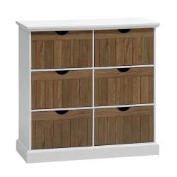 Комод JYSK Oldekrog, 94x92x40 см, 6 ящиков, коричневый/белый Комод JYSK Oldekrog, 94x92x40 см, 6 ящиков, коричневый/белый