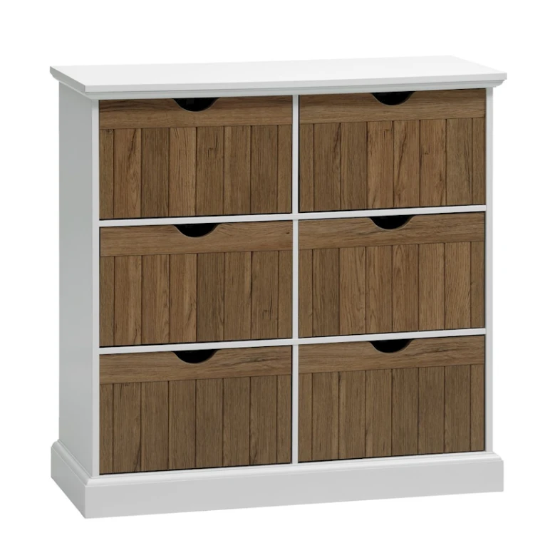 Комод JYSK Oldekrog, 94x92x40 см, 6 ящиков, коричневый/белый