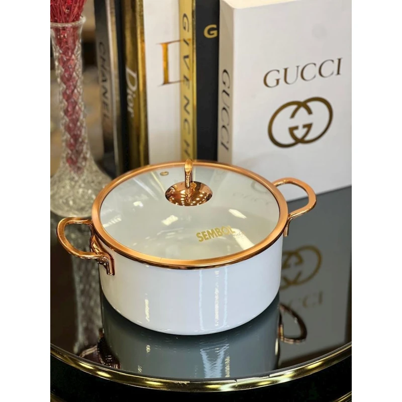 Кастрюля Sembol AA-ES-038, эмаль, белая, 20 см Кастрюля Sembol AA-ES-038, эмаль, белая, 20 см