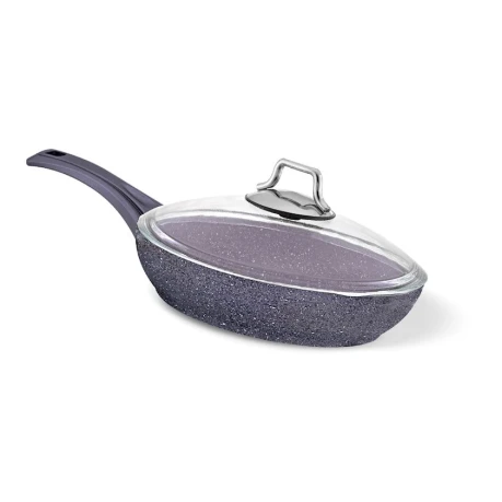 Tava Shosman 4855, qranit, qapaq ilə, 24 sm, boz Tava Shosman 4855, qranit, qapaq ilə, 24 sm, boz