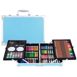 Набор для рисования, в металлическом чемодане, голубой Набор для рисования, в металлическом чемодане, голубой