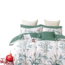 Yataq dəsti Narlı 000925, yorğan üzü 200x220 sm, mələfə 240x260 sm, 2 yastıq üzü 50x70 sm, ikinəfərlik, pambıq/satin, rəngbərəng