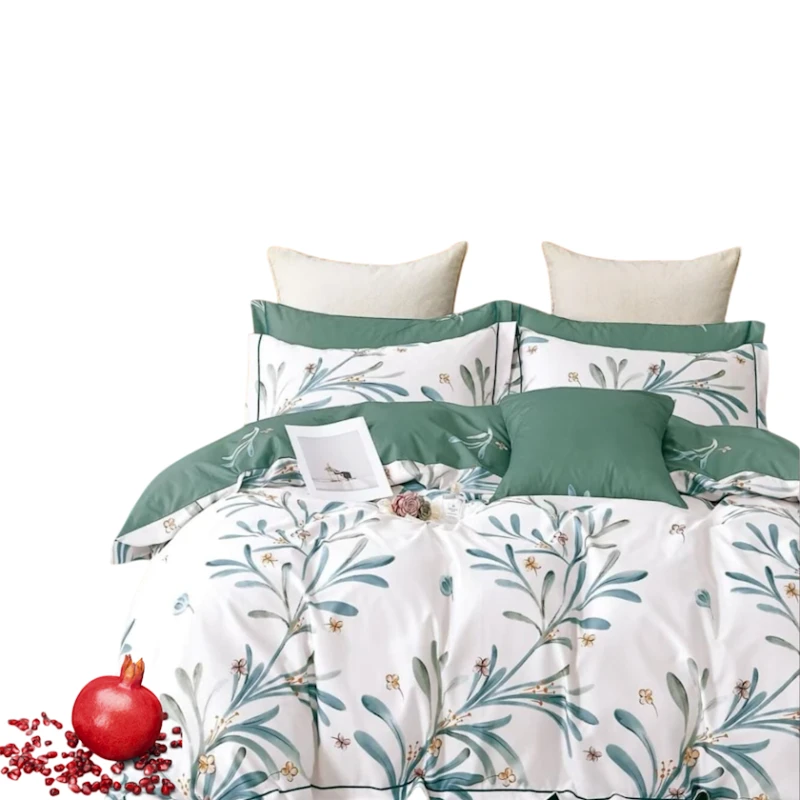 Комплект постельного белья Narlı 000925, пододеяльник 200x220 см, простыня 240x260 см, 2 наволочки 50x70 см, двуспальный, хлопок/сатин, разноцветный