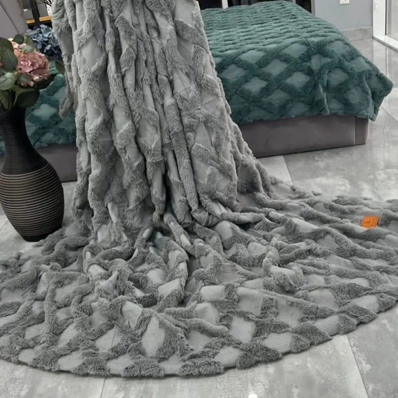 Pled Sahara SHA-00004791, boz, 220х240 sm