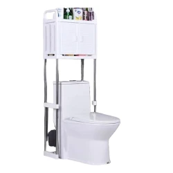 Полка над унитазом, пластик/нержавеющая сталь, белая, 170х64 см Полка над унитазом, пластик/нержавеющая сталь, белая, 170х64 см