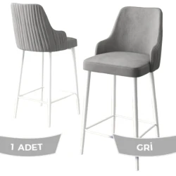 Барный стул Canisa Enox, металл/ткань, серый, 43x45x106.5 см Барный стул Canisa Enox, металл/ткань, серый, 43x45x106.5 см