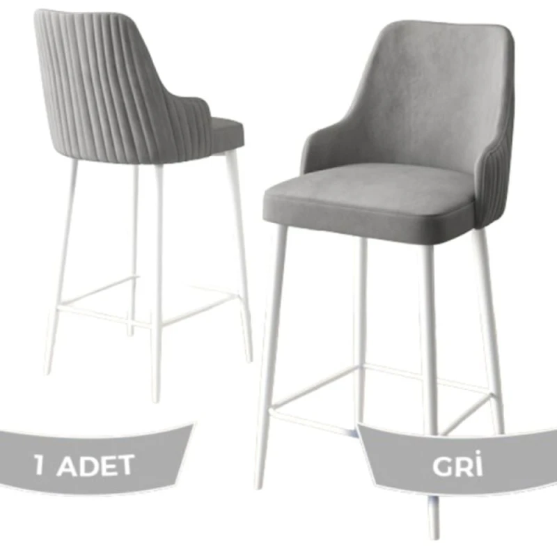 Барный стул Canisa Enox, металл/ткань, серый, 43x45x106.5 см Барный стул Canisa Enox, металл/ткань, серый, 43x45x106.5 см