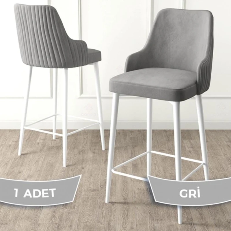 Барный стул Canisa Enox, металл/ткань, серый, 43x45x106.5 см Барный стул Canisa Enox, металл/ткань, серый, 43x45x106.5 см