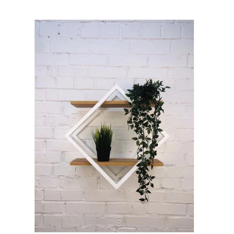 Полка настенная 3563_LoftSqWhVotan, 50x20x25 см, ЛДСП, белая Полка настенная 3563_LoftSqWhVotan, 50x20x25 см, ЛДСП, белая