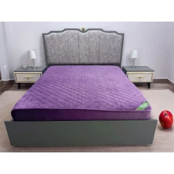 Qoruyucu döşək üzü Narlı 000682, ikinəfərlik, velür, bənövşəyi, 180x200 sm