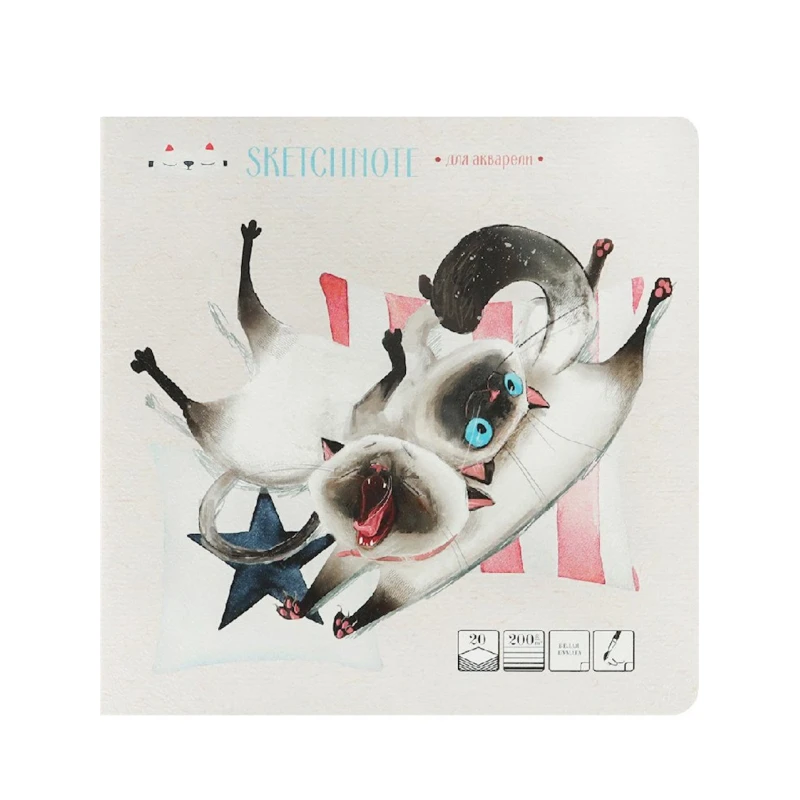 Скетчбук Проф-Пресс Уморительные Котики, 20 листов, 190x190 мм Скетчбук Проф-Пресс Уморительные Котики, 20 листов, 190x190 мм