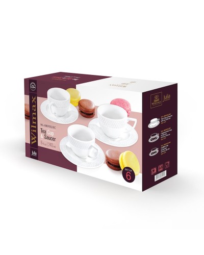 Çay cütü Wilmax WL- 880105, 2 əd, 240 ml, farfor, ağ