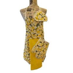 Кухонный набор 4в1 MiraNova 070, фартук, полотенце, прихватка и рукавица, разноцветный