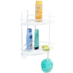 Угловая полка для ванной smil_1399, белая, 24x15x32.5 см