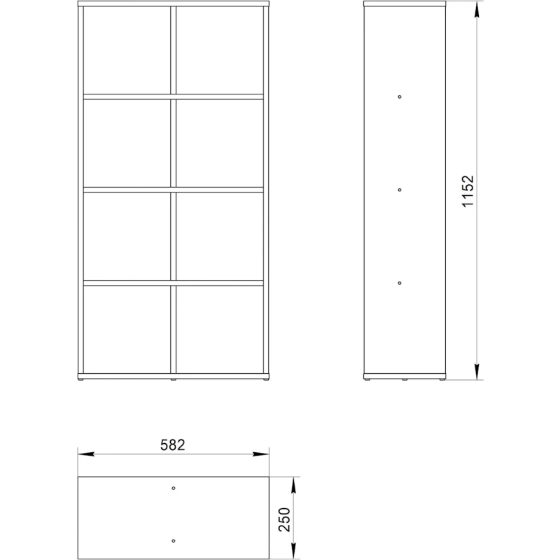 Стеллаж Mio Tesoro Мини 2.07.07.010.1, ЛДСП, белый, 58х25х115 см
