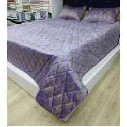 Dəst Miss Cotton 0000596, örtük 220х240 sm, yastıq üzlər 50х70 sm, ikinəfərlik, velür, bənövşəyi