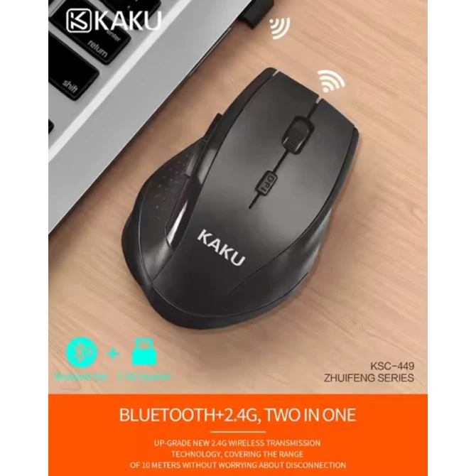 Беспроводная мышь Kaku 2.4G and Bluetooth Erganomics Black Беспроводная мышь Kaku 2.4G and Bluetooth Erganomics Black