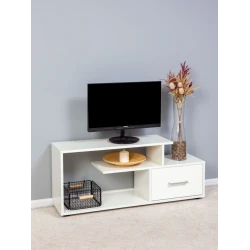 Тумба под ТВ ЛДСП, белая, 44x28x104 см Тумба под ТВ ЛДСП, белая, 44x28x104 см